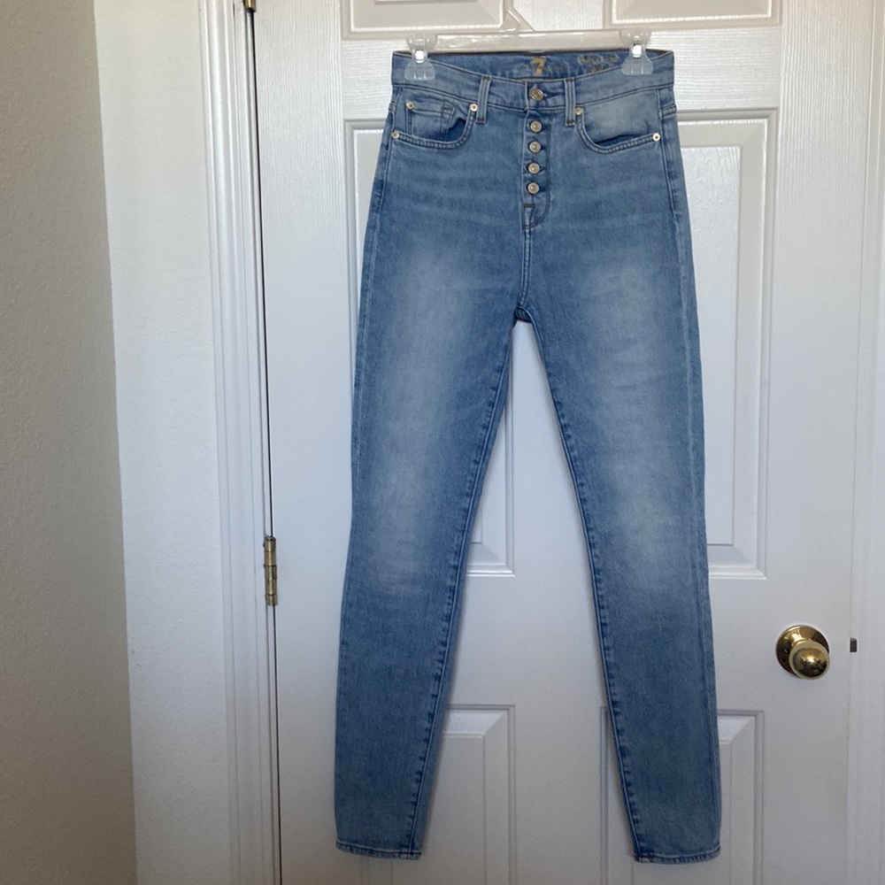 7 for all mankind the high waist skinny button fly size 26 jeans
